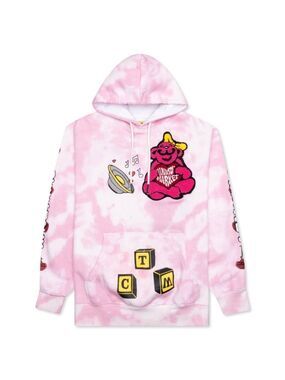 CHINATOWN MARKET CHINATOWN BE MINE HOODIE - PINK TIE DYE